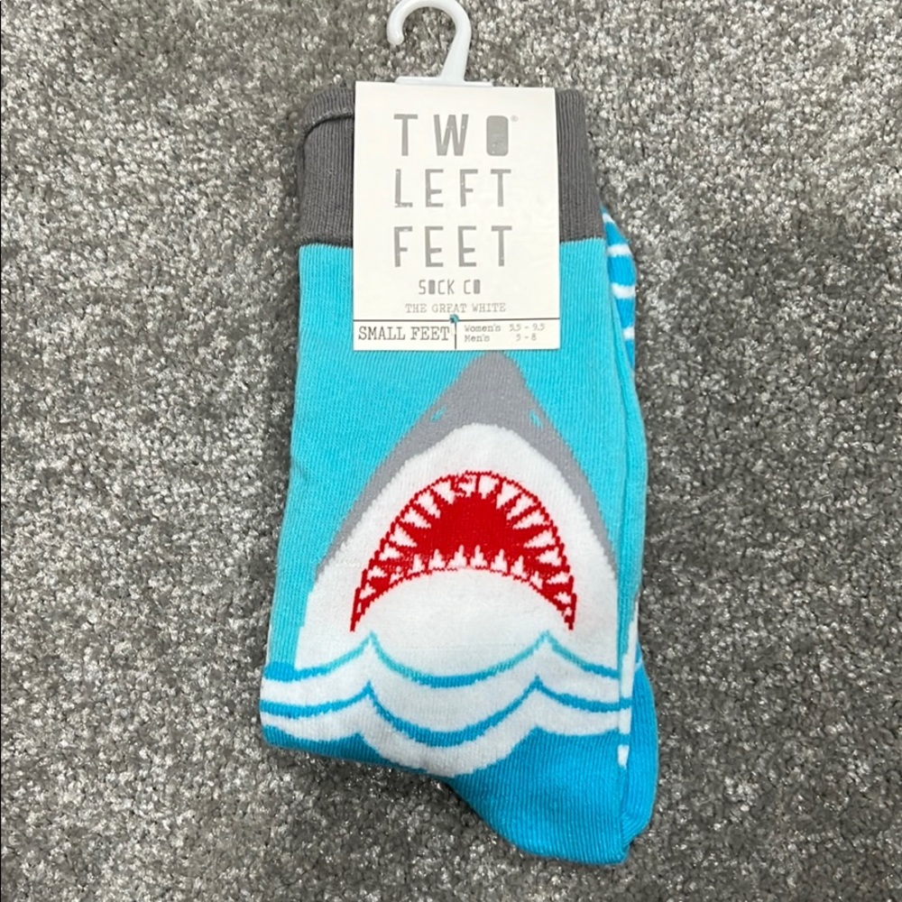 NWT; Two Left Feet Women’s Shark socks